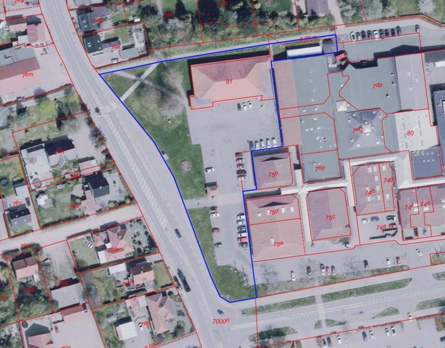 Figur 1: luftfoto af lokalplanens afgrænsning og nærmeste omgivelser.