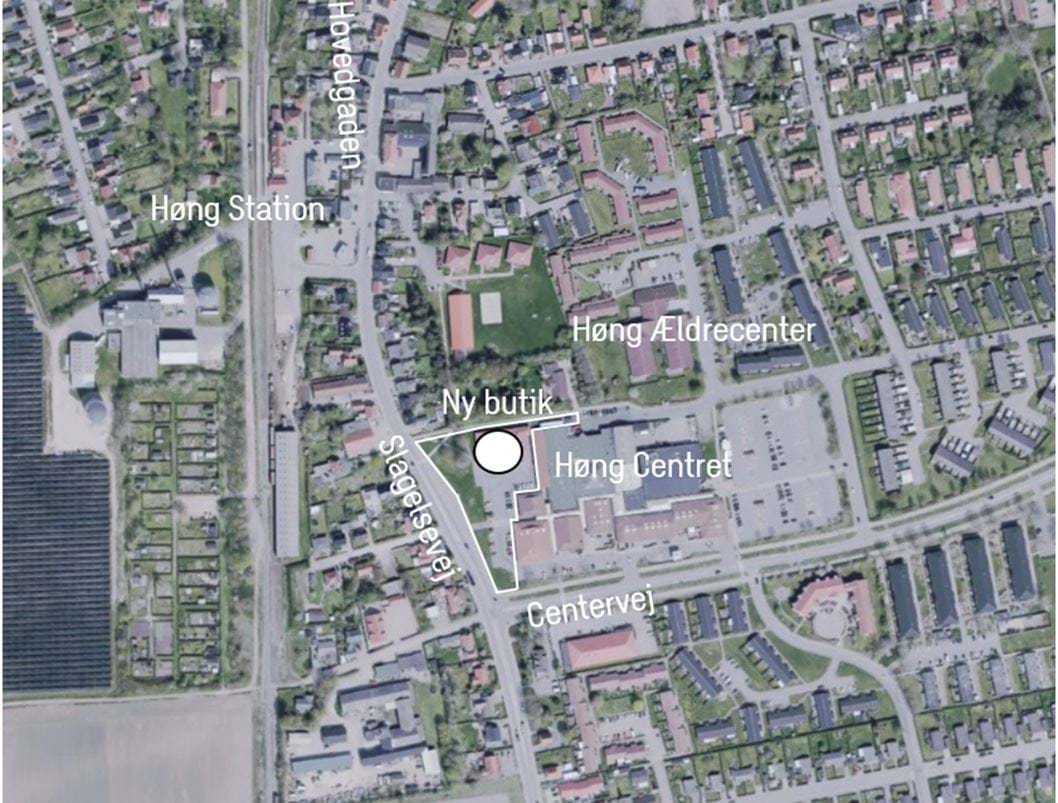 Figur 4. Lokalplanens omgivelser med udvalgte byfunktioner.